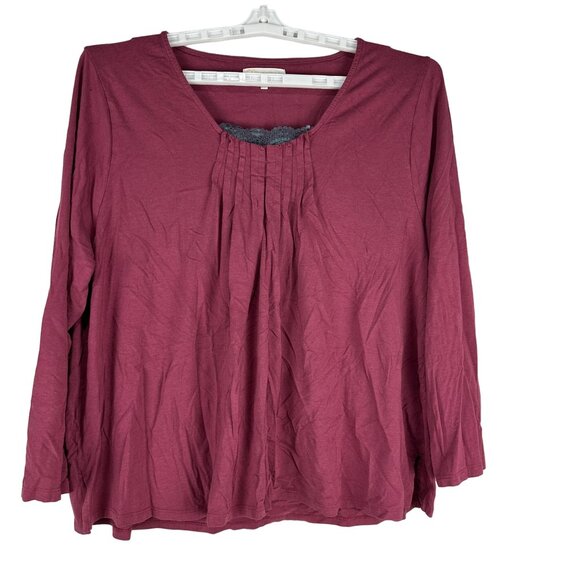 Texere Women's Swoop Neck Long Sleeved Blouse Size 2XP Petite Purple - Picture 1 of 6